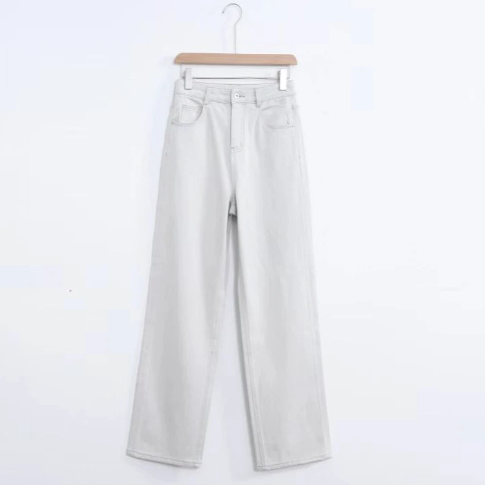 朵儿定制 【薯条裤】四面弹高腰显瘦直筒牛仔裤 IL40