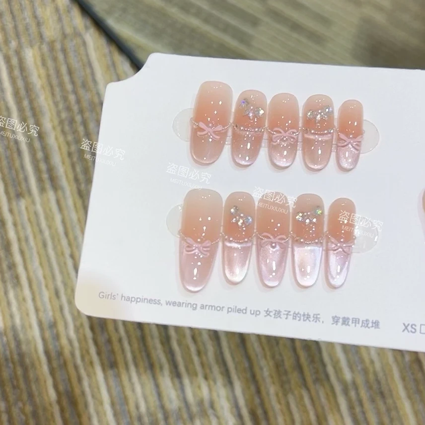 发顺丰【蝴蝶少女】纯手工穿戴甲10片春夏美甲（无收纳盒）