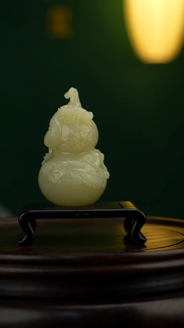 玉【青龙福禄葫芦】天然玉石摆件