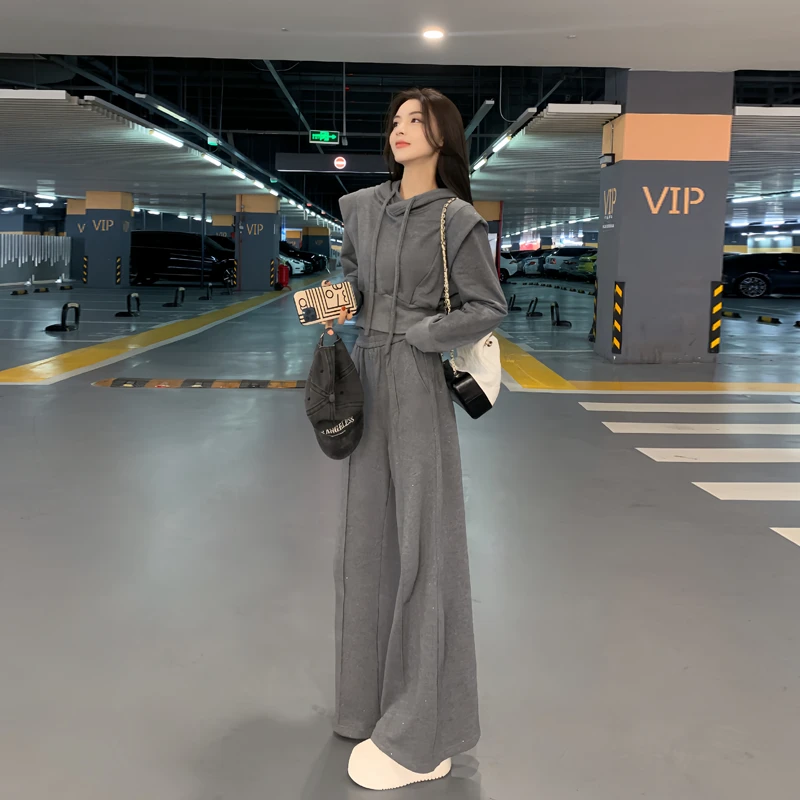 韩系穿搭休闲时尚套装女2025新款爆款洋气显瘦运动卫衣两件套春秋