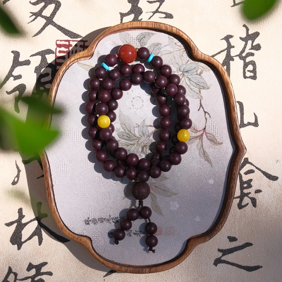 四海承平 | 降真玫瑰古法手工制作非遗传承合香珠药香珠三圈女款