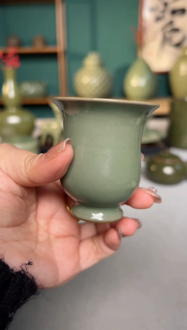 【闪购商品】其他耀州窑青釉素面花神杯