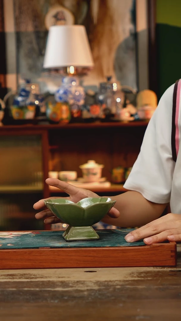 摆件景德镇纯手工釉下彩精品茶具水杯