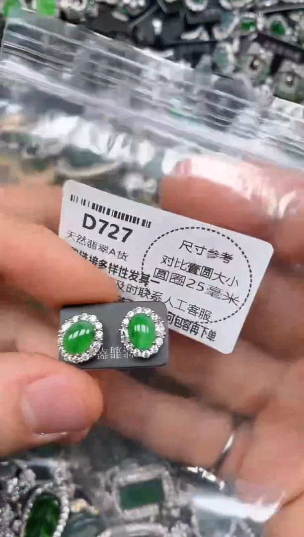 颈饰未镶嵌翡翠D727耳钉