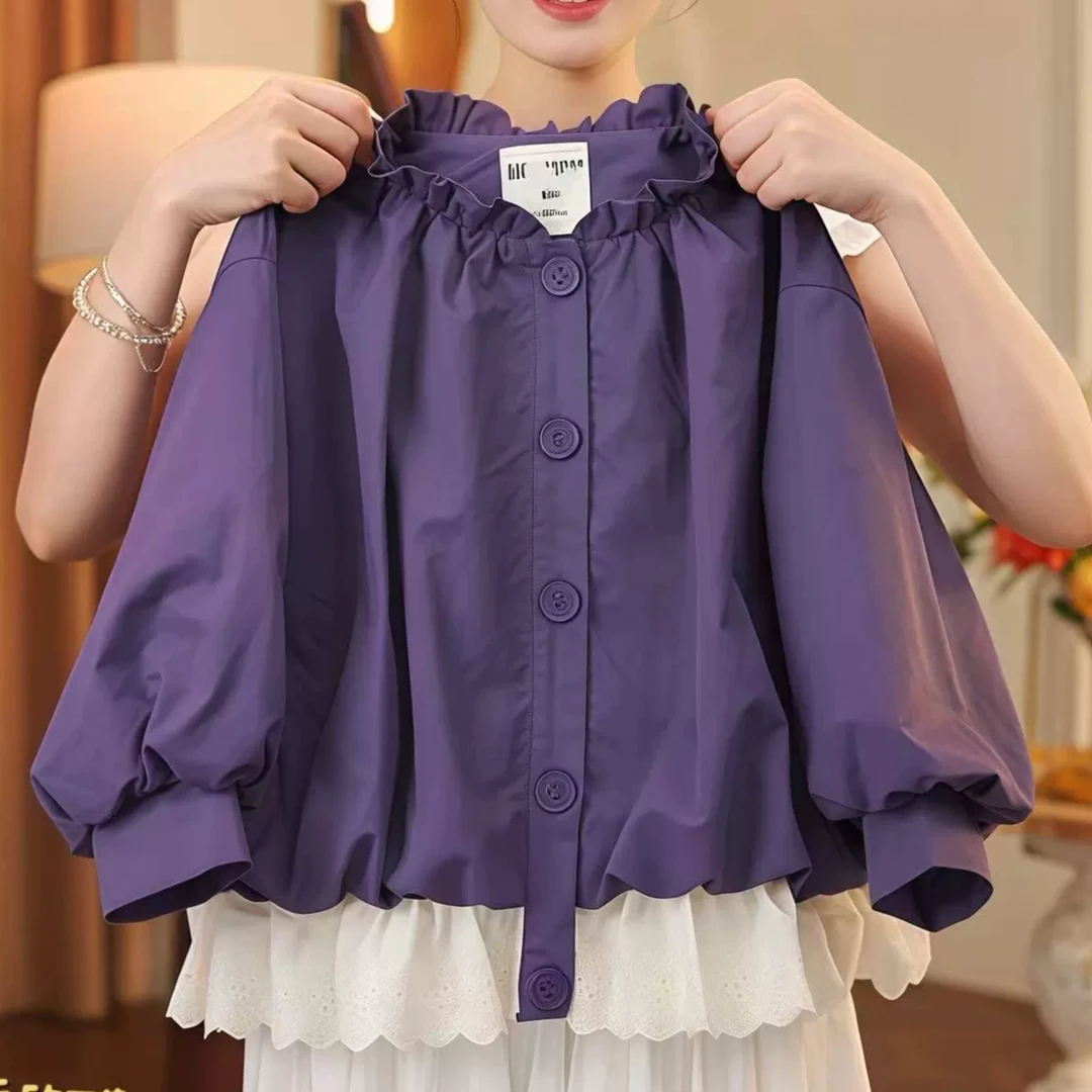 女童外套春秋季2025新款儿童蕾丝花边上衣秋装女孩洋气休闲夹克衫