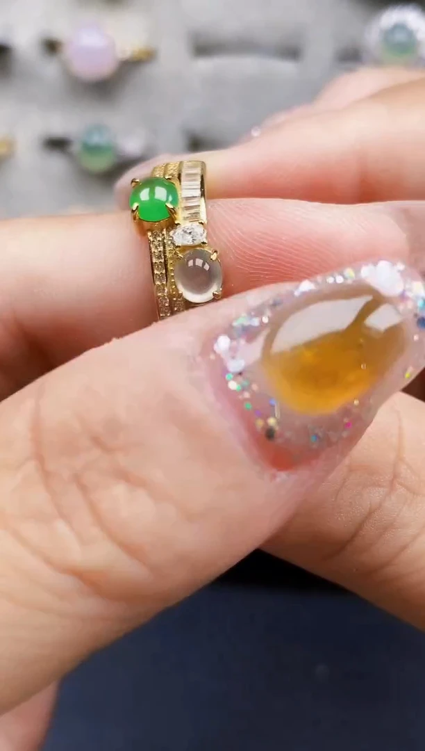 银S925镶嵌戒指翡翠5379