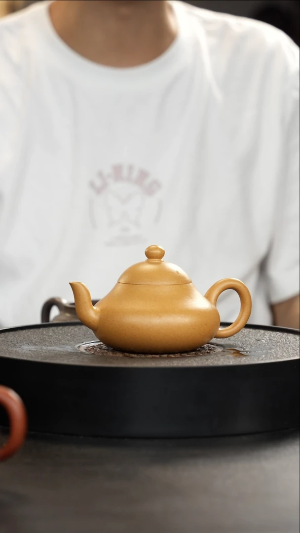 茶壶紫砂老宕口天花板黄金段全手梨形大漏