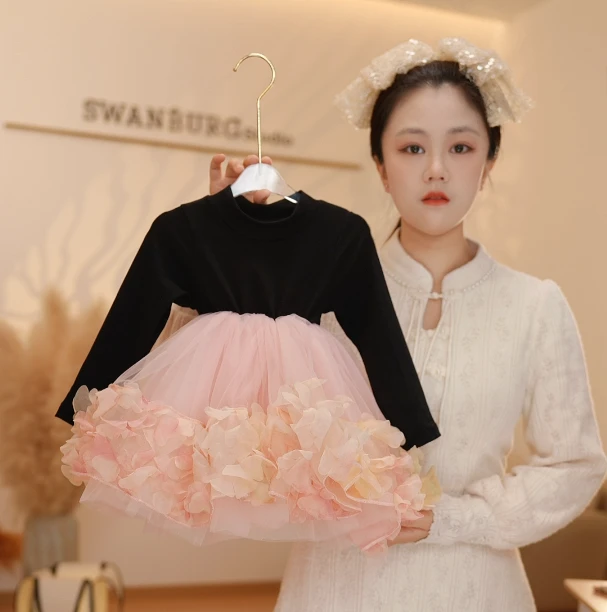 【Y.d7438】25春夏季新款女童蓬蓬裙气质公主裙女宝甜美连衣裙