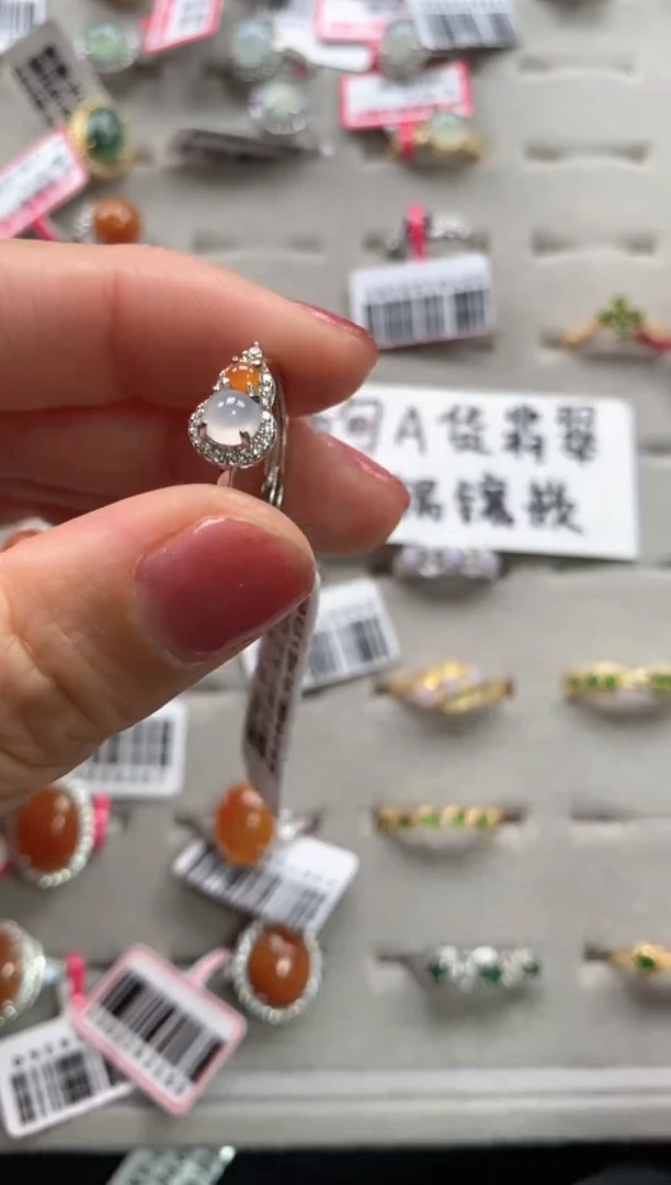 【闪购商品】翡翠戒指银S925镶嵌22222222    3