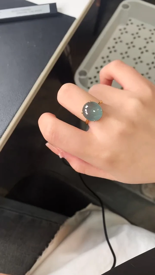 【闪购商品】翡翠戒指银S925镶嵌52141