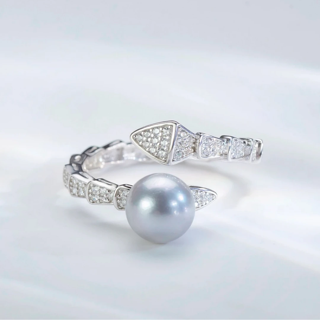 【焱焱甄选】S925银 海水真多麻戒指 7-8mm