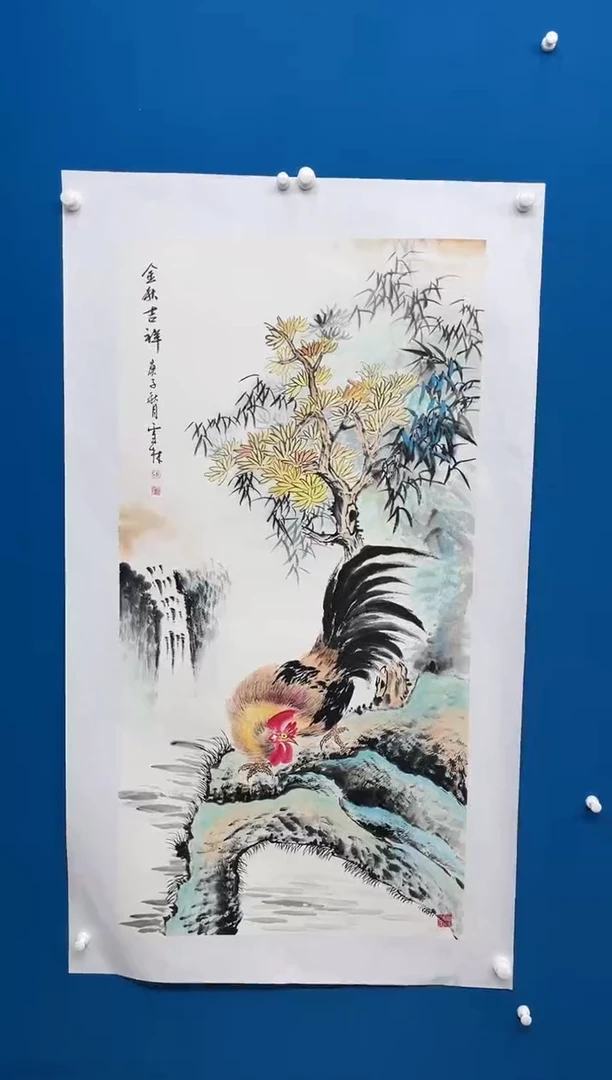 【闪购商品】国画张-金色华章原作山水/无框/W带画册