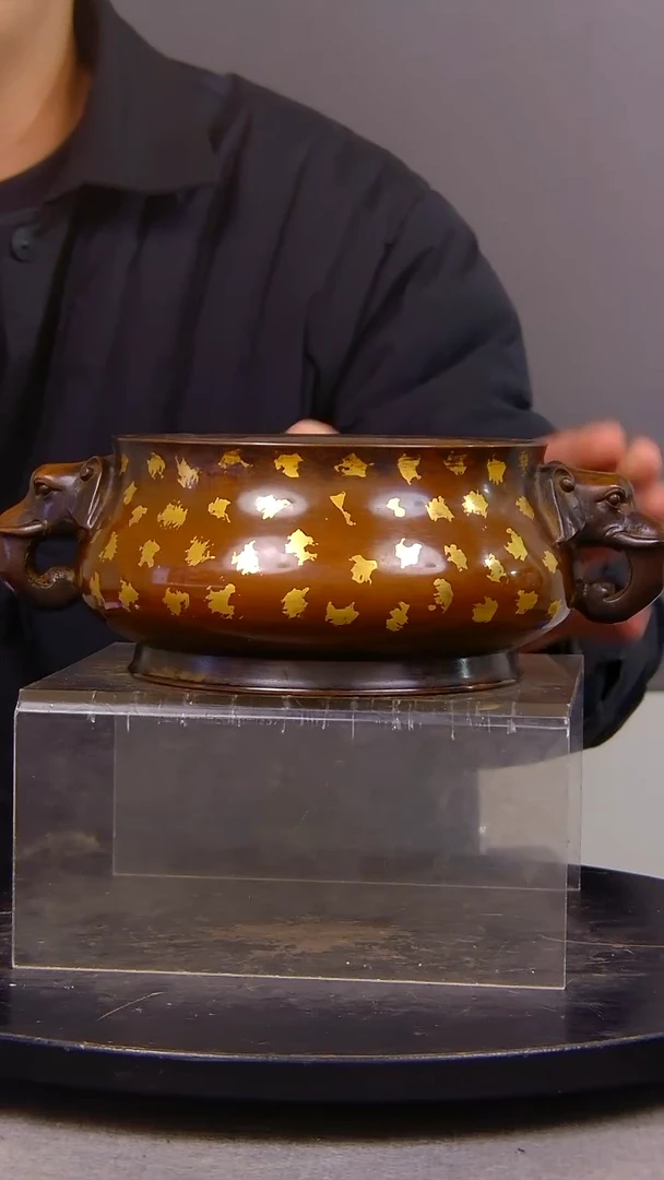 玄*山水铜缘紫铜香炉结缘1111