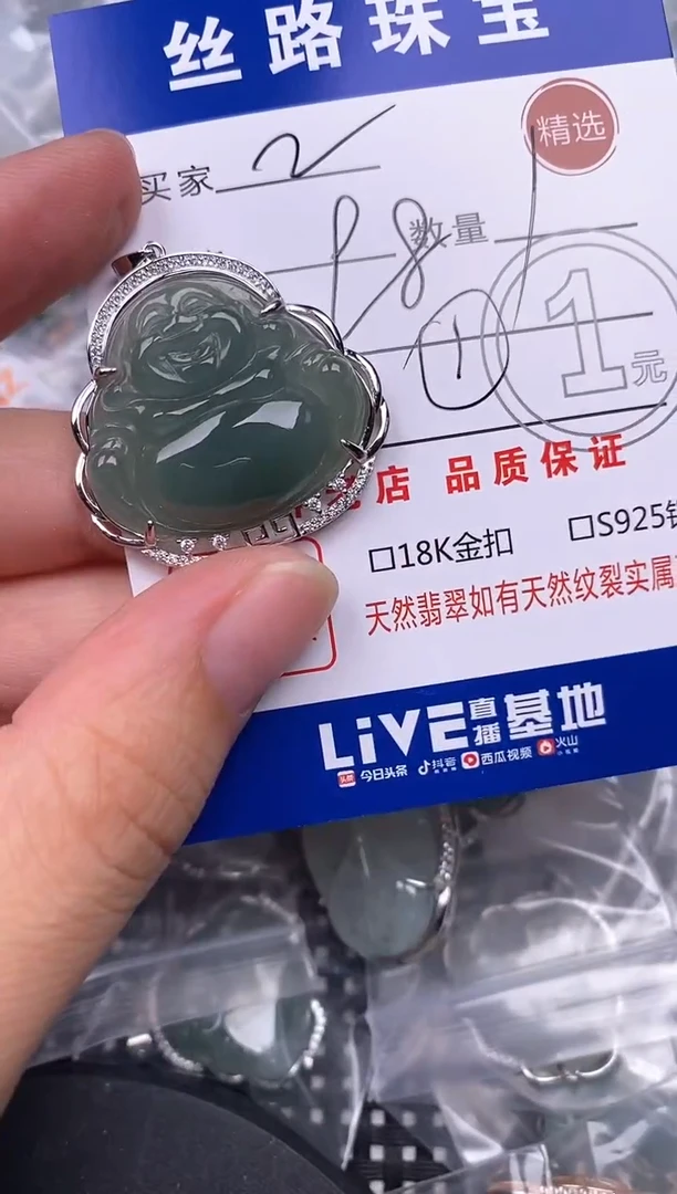 翡翠银S925镶嵌颈饰?****娜挂件