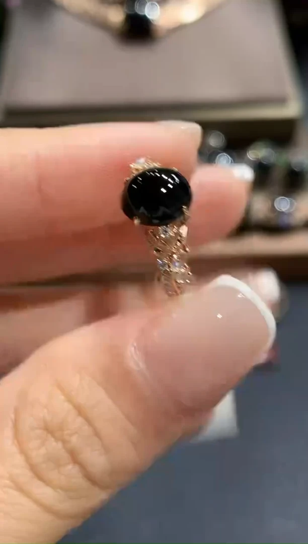 18K金镶嵌戒指翡翠S9 多样性发一件