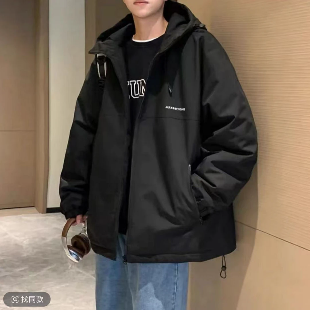 秋冬季连帽棉衣宽松休闲百搭工装机外套23-8727