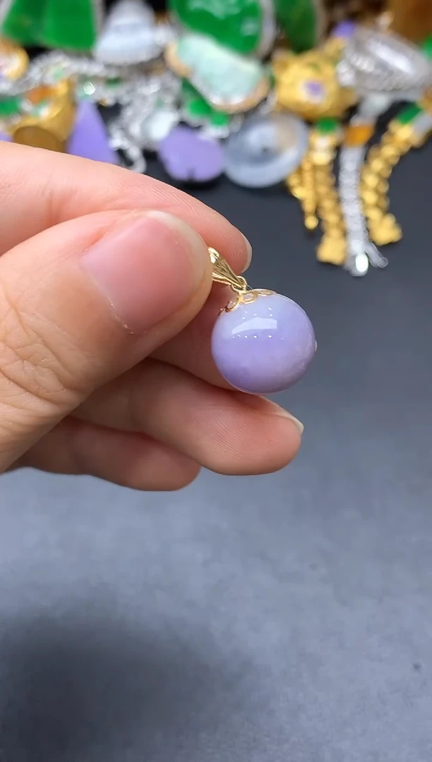 颈饰18K金镶嵌翡翠x*y94-中国好珍宝