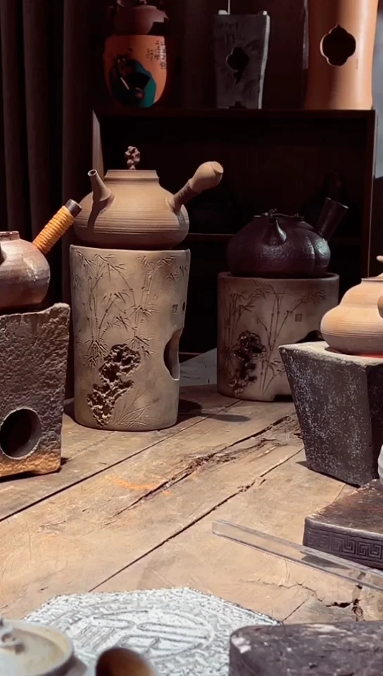 【闪购商品】壶一步到位太湖石侧把加直筒雕刻炉