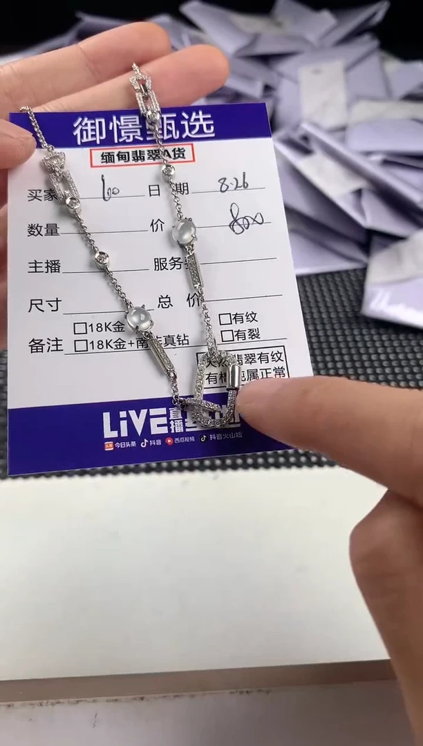 颈饰银S925镶嵌翡翠L****笨42