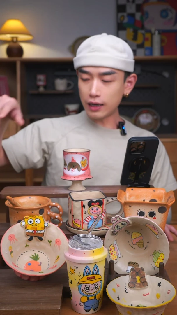 杯子景德镇可爱设计师款陶瓷