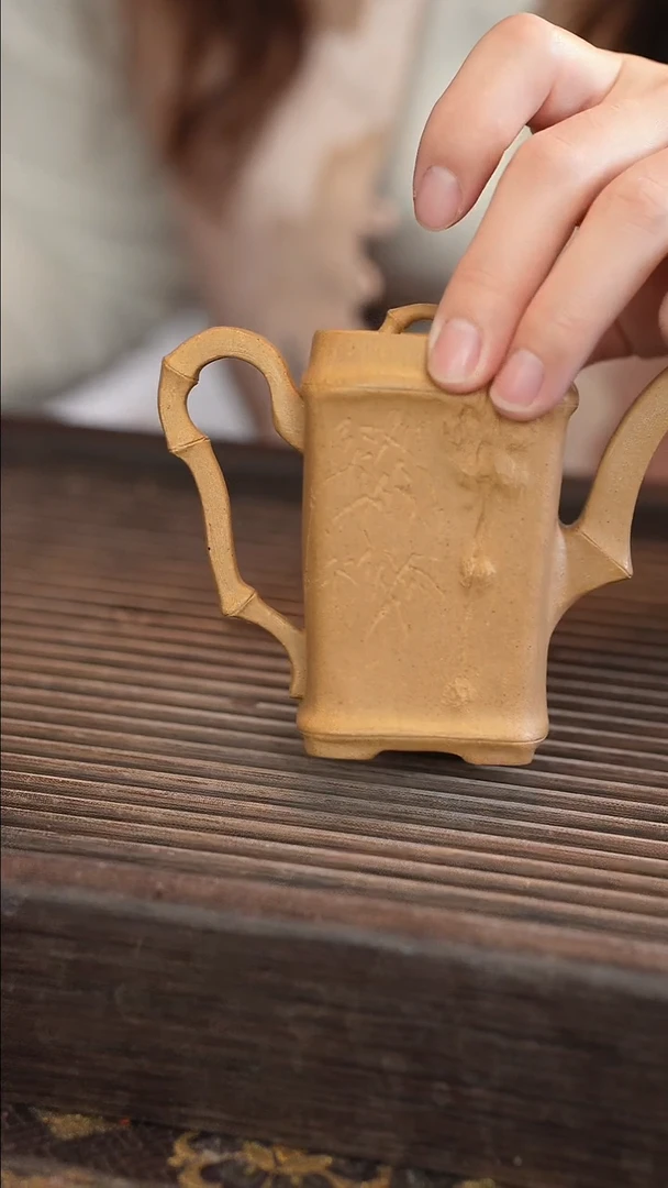 茶壶紫砂原矿手工制作180cc 黄金段