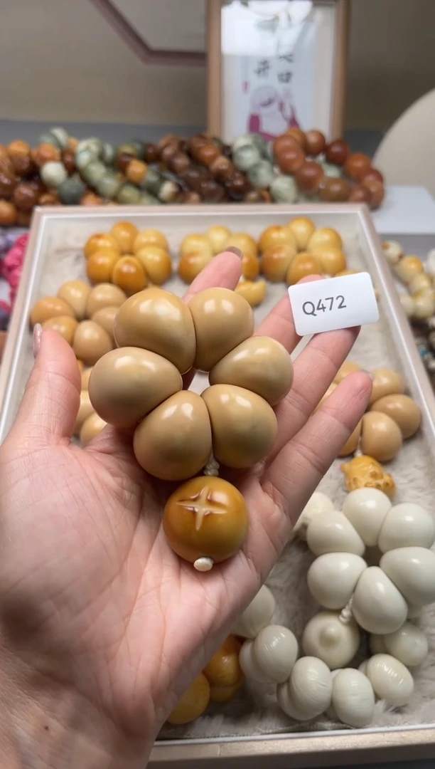 手串菩提根/象牙果岁**欢Q472牙果蒜瓣手捻28+mm一串通货