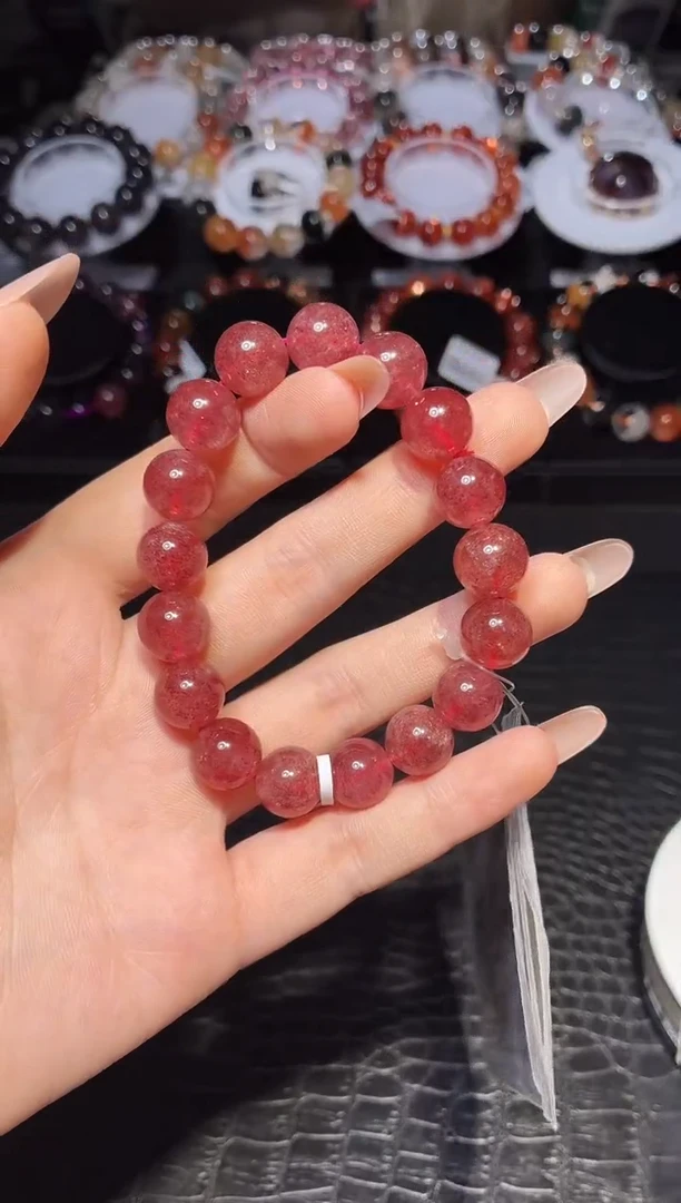 未镶嵌手链石英质玉草莓晶单圈A11（多样性发其一）