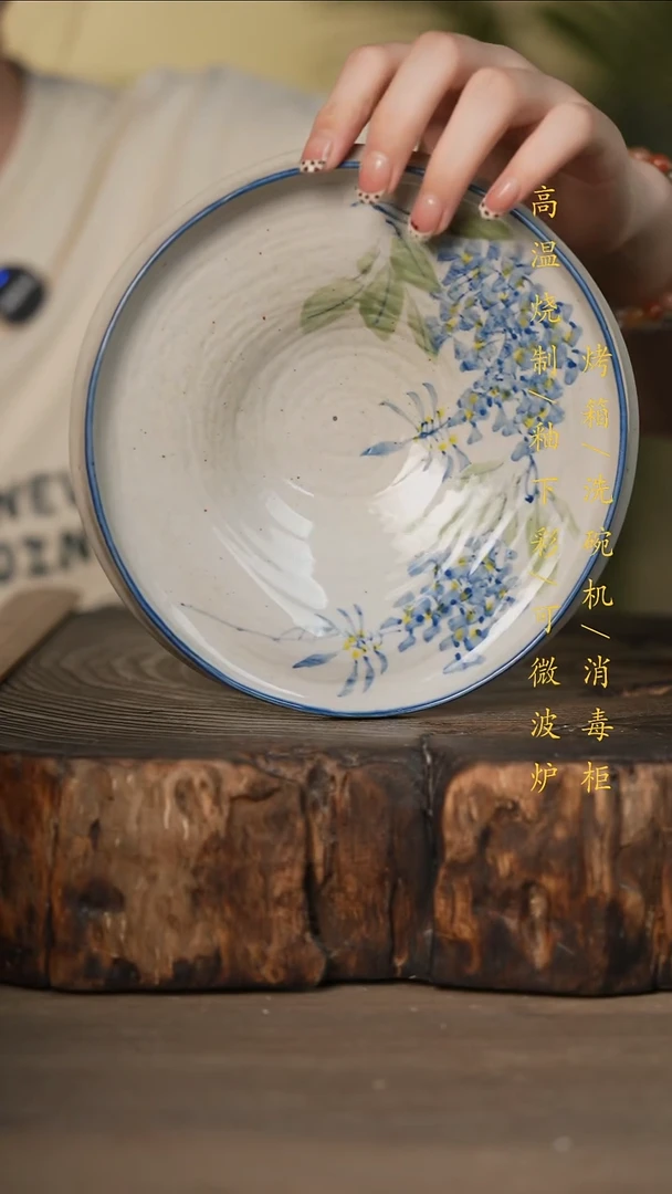 瓷片景德镇高温釉下彩可微波烤箱洗碗机