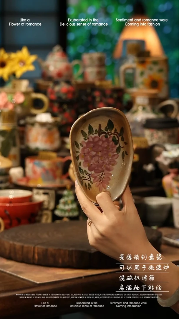 陶瓷景德镇高温釉下彩手工手绘款式