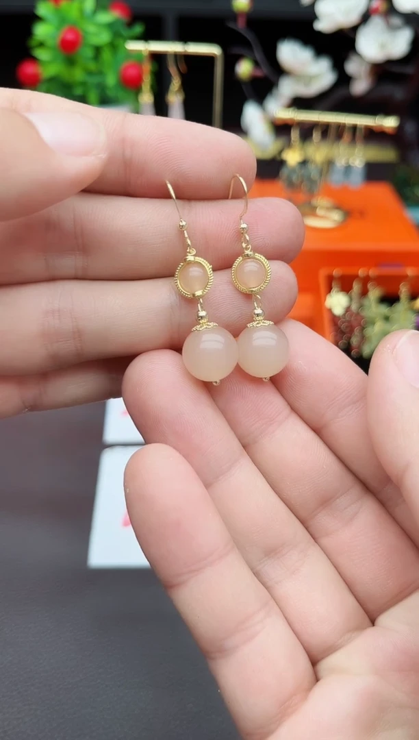 玛瑙/玉髓耳饰银S925镶嵌528000