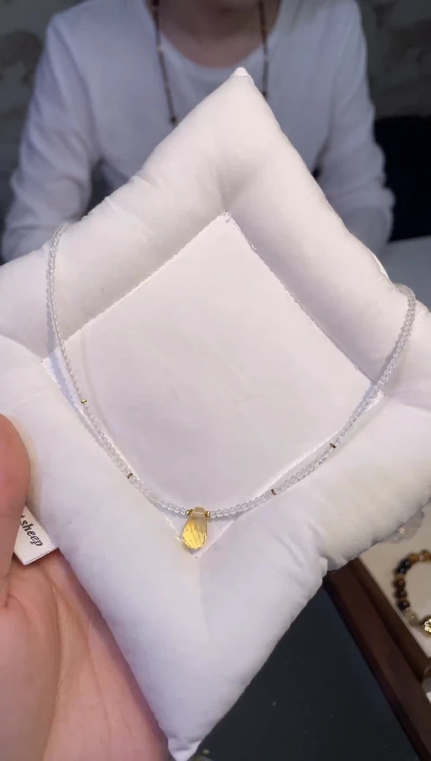 项链未镶嵌水晶白水晶配黄水晶项链