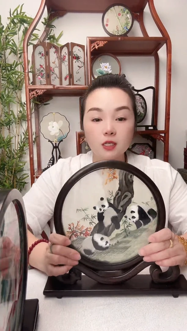 刺绣摆件-双面手工绣花非遗