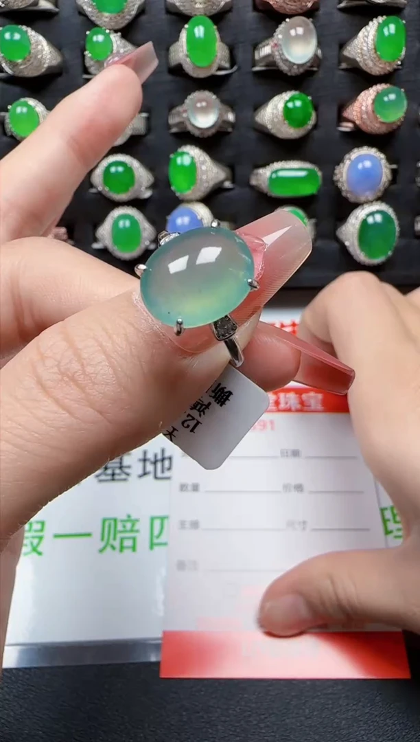 【闪购商品】翡翠戒指银S925镶嵌15911