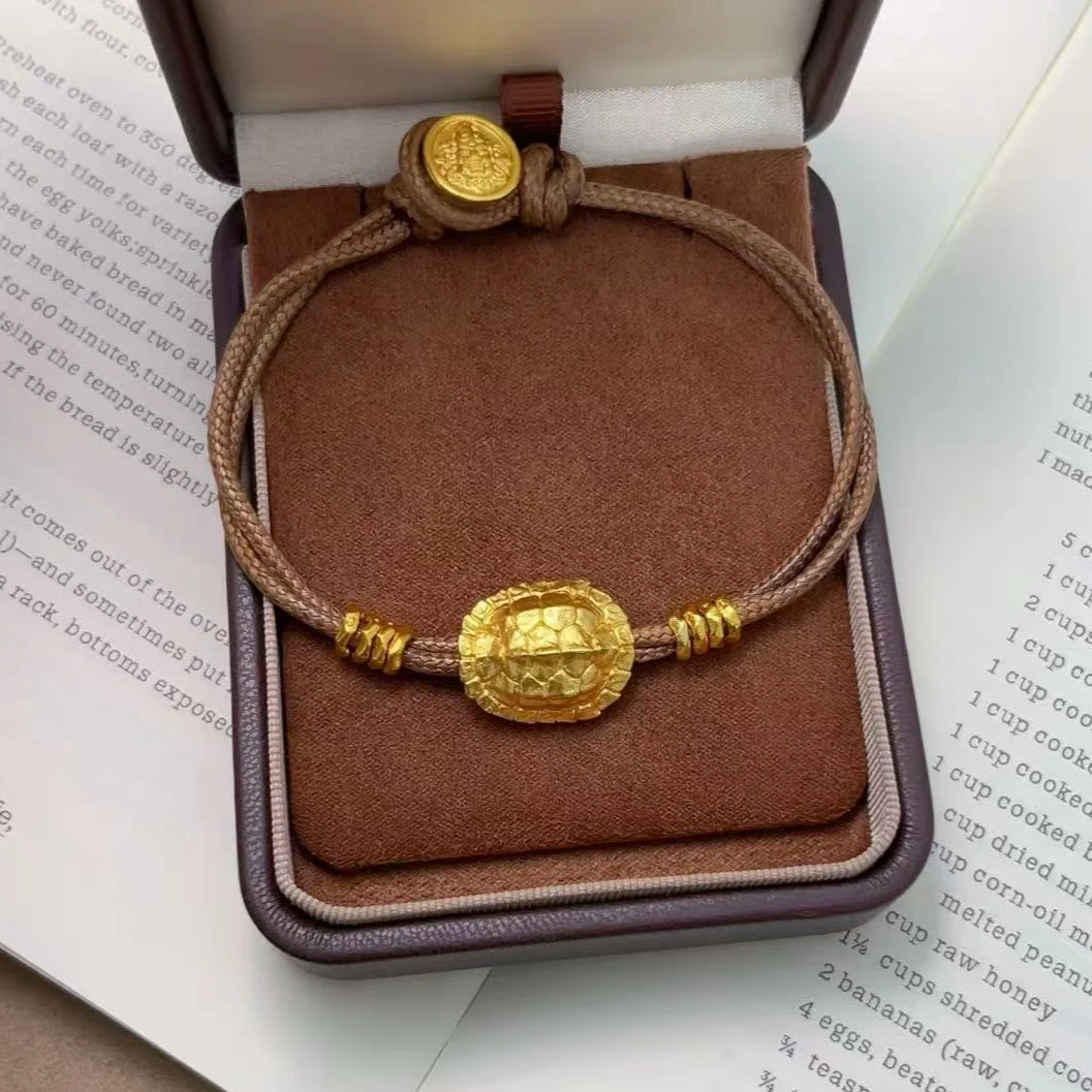 合金手链 【富甲天下吉言手链】富甲一生编织编绳金色黄色ins手编