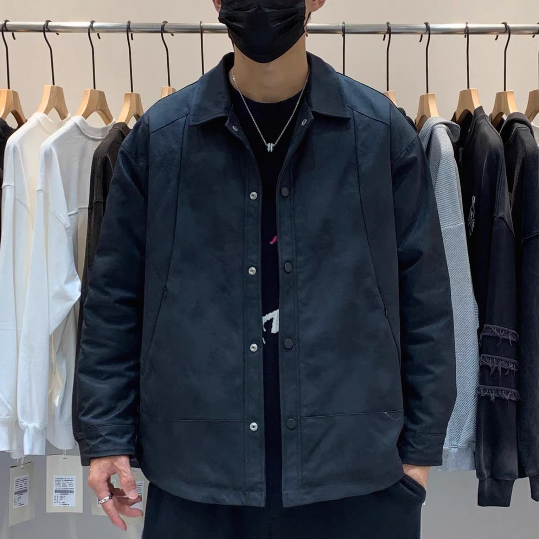 冬季新款日系扎染加厚衬衫夹克外套9910