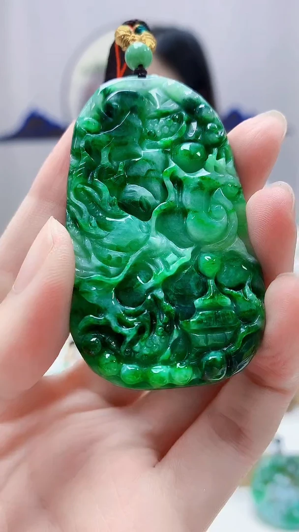 未镶嵌定制翡翠4852zm-毛货挂件龙牌25