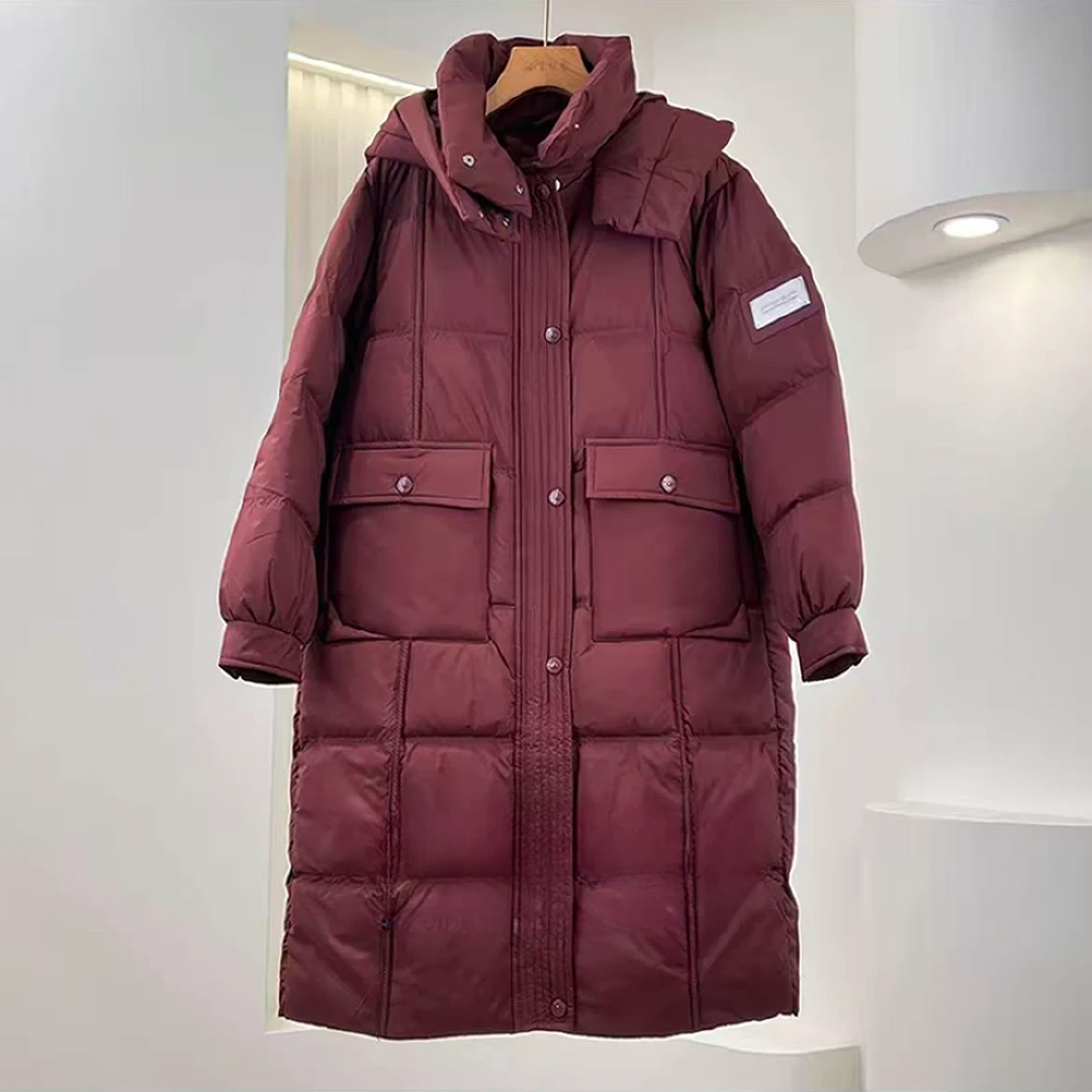 Y255 冬季时尚连帽洋气休闲加厚长款保暖羽绒服MAN