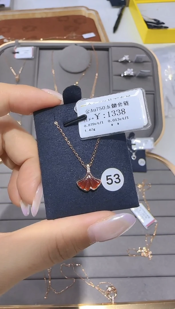颈饰18K金镶嵌钻石18K金套链1110