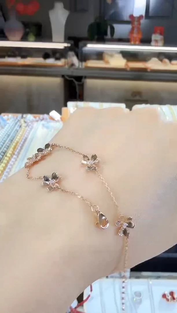 手链18K金镶嵌钻石?*味手链