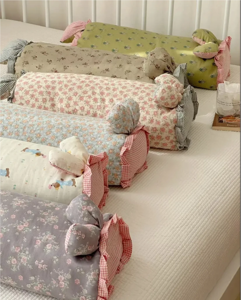 全棉双层纱小碎花护颈荞麦壳枕办公室午睡枕寝室单人枕头睡眠专用