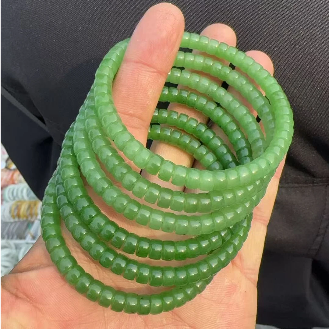 和田玉手串 218娇娇 颜色略有不同 多样性发一单（有微矿点）