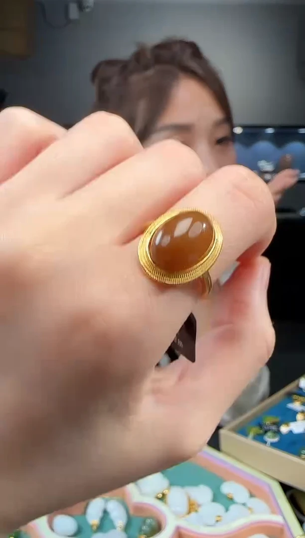 和田玉戒指银S925镶嵌11