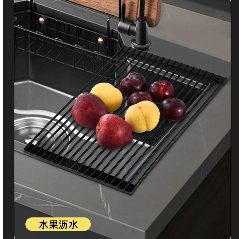 厨房硅胶沥水架可折叠洗碗沥水架多功能清洗长方形滤水家用