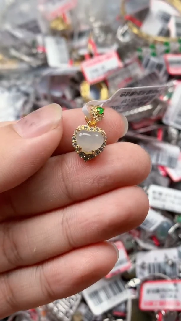 银S925镶嵌戒指翡翠天然A货缅甸翡翠