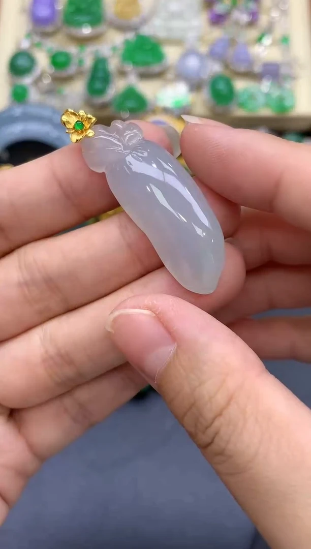 颈饰18K金镶嵌翡翠58-中国好珍宝