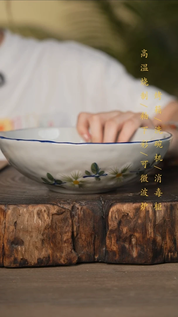 瓷片景德镇高温釉下彩可微波烤箱洗碗机