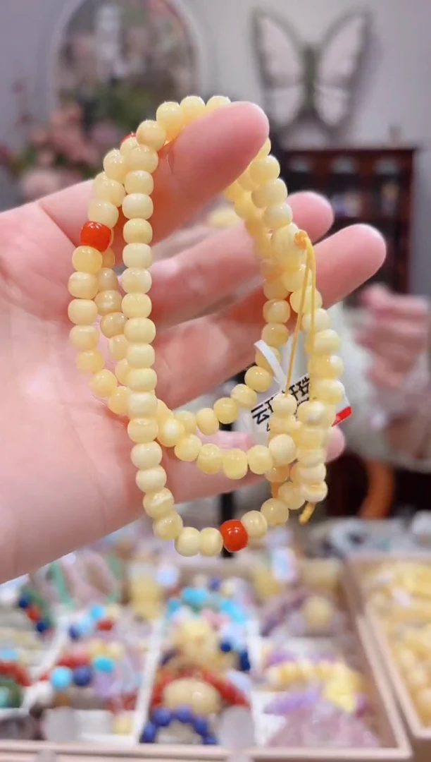 【闪购商品】蜜蜡颈饰未镶嵌特级白花蜡全净体6