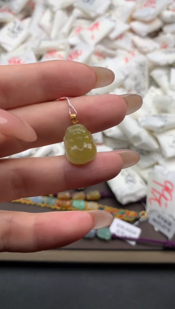 【闪购商品】翡翠挂件18K金镶嵌  一