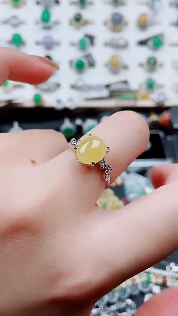 银S925镶嵌戒指翡翠104