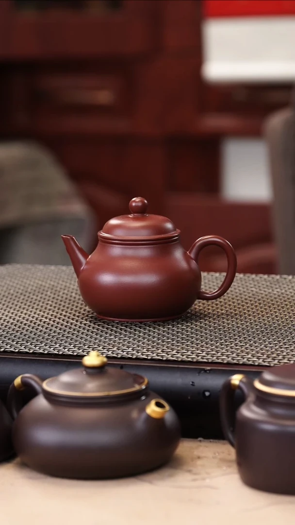 茶壶紫砂朱泥超精工芭乐水平120cc